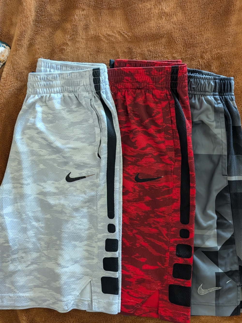 Nike Kids' Athletic Shorts - Red, Light Gray, Gray - 3-Pack Options